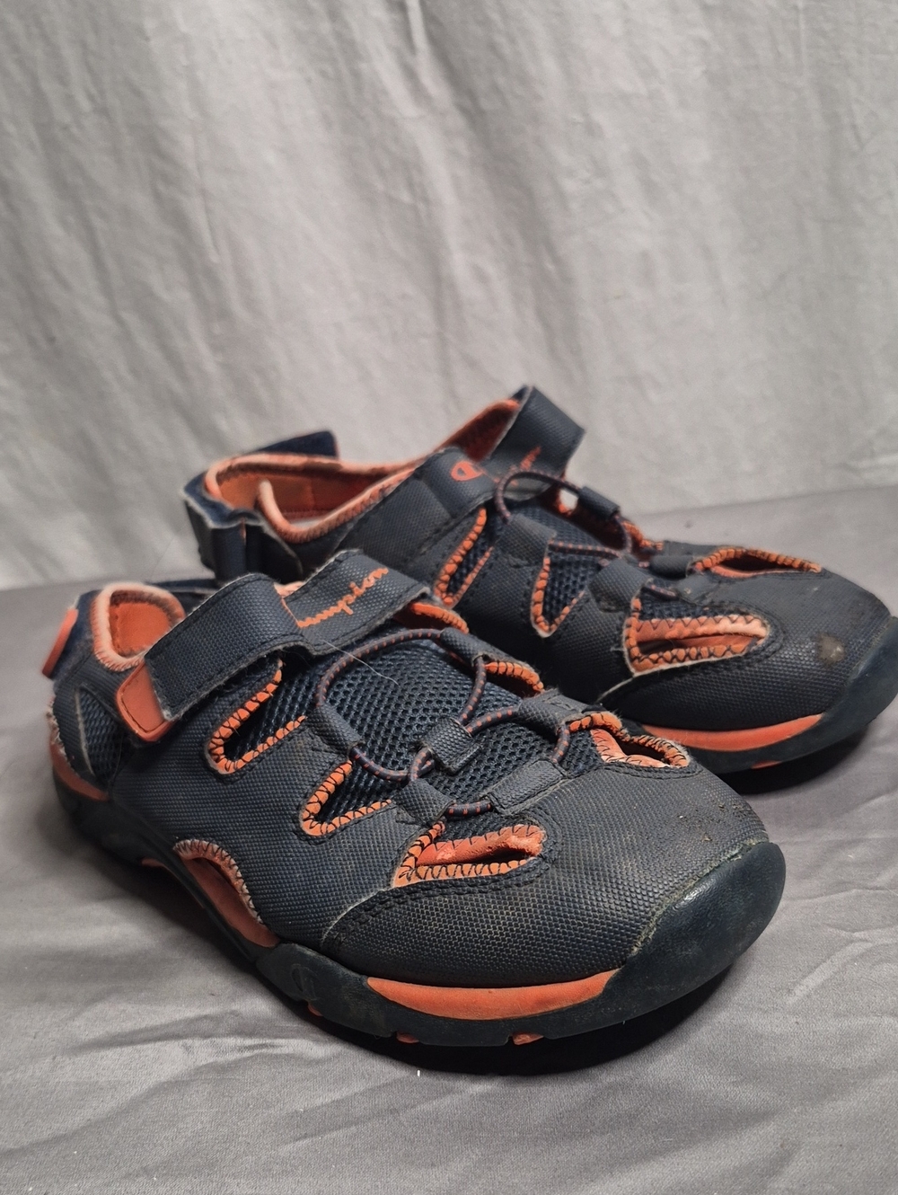 Champion Navy and Orange Kids Active Sandals